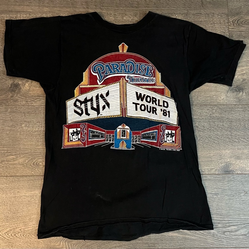 Vintage 1980 Styx Concert At The Paradise Theatre Tee
